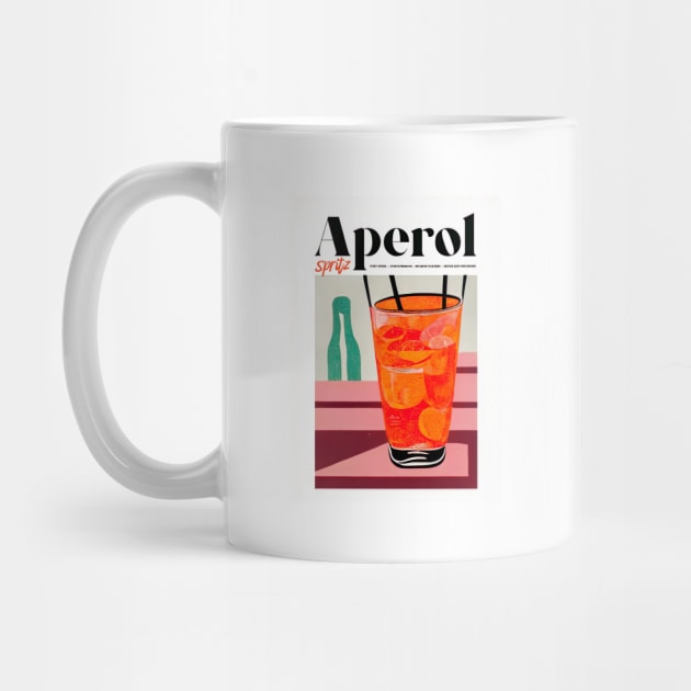 Retro Aperol Spritz Poster Daydrinking Homebar, Kitchen Bar Prints, Vintage Drinks, Recipe, Wall Art by BetterManufaktur